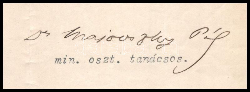 1913-16 2 db Kézdi-Kovács művészcsaládhoz kapcsolódó levél/okmány: 1913 Majovszky Pál (1871-1935), a vallás- és közoktatásügyi minisztérium művészeti ügyosztályának vezetőjének levele Kézdi-Kovács László (1864-1942) - Image 2