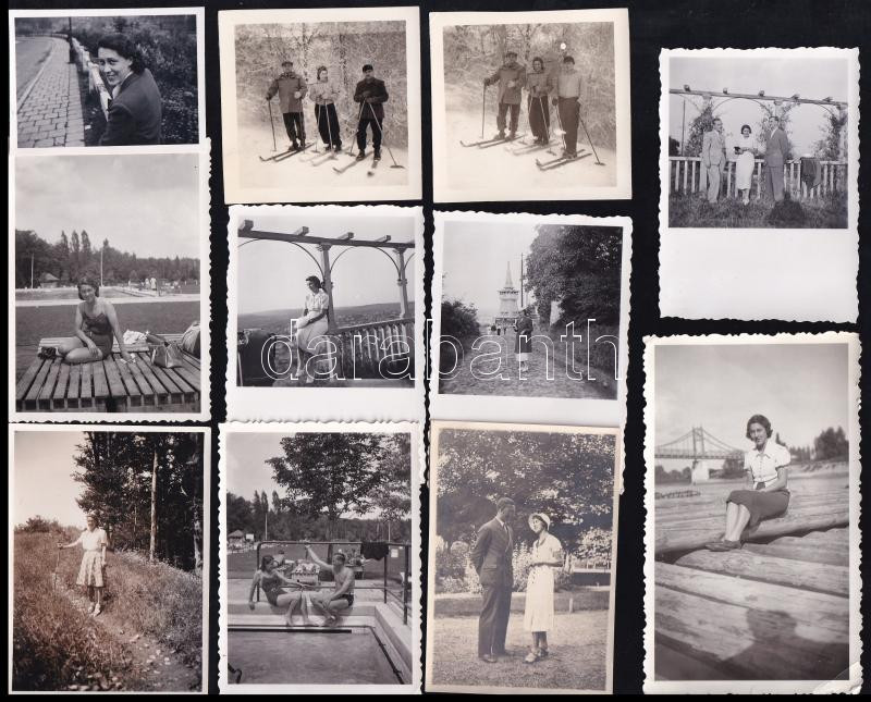 cca 1940 Vegyes családi fotó tétel, 6,5×8,5 cm-es méretben - Image 2