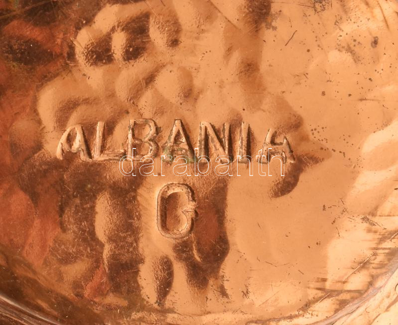 Albán réz kis kaspó, jelzett m: 9 cm - Image 2