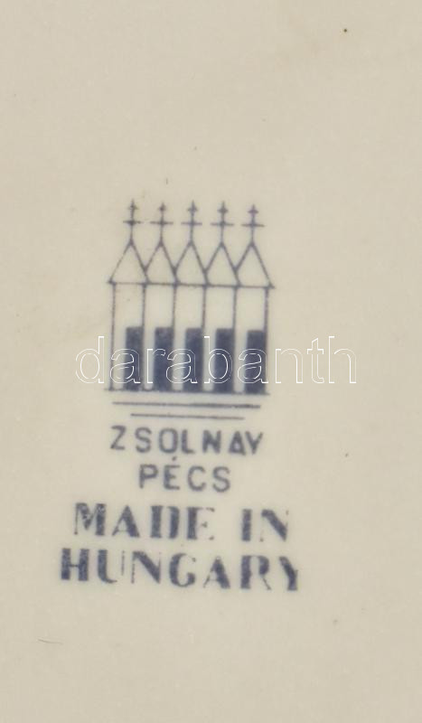 Zsolnay Sebességi Autómodellek Európa Bajnoksága FEMA Hungari Pécs 1982. tálka, jelzett, kopott. 18x9 cm - Image 2