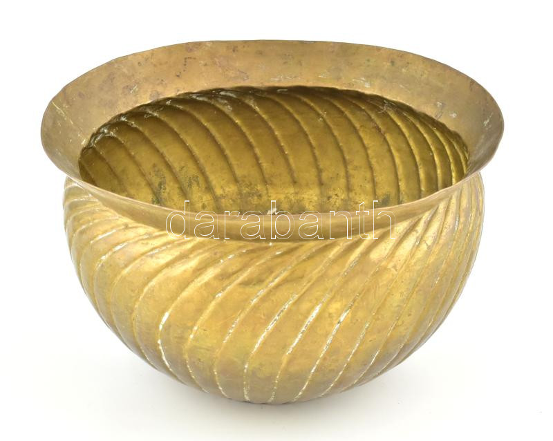 Réz kaspó, kopott, d: 26,5 cm