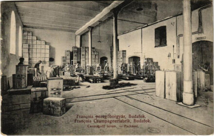 1939 Budapest XXII. Budafok. Francois pezsgőborgyár belső, csomagoló terem (EB)