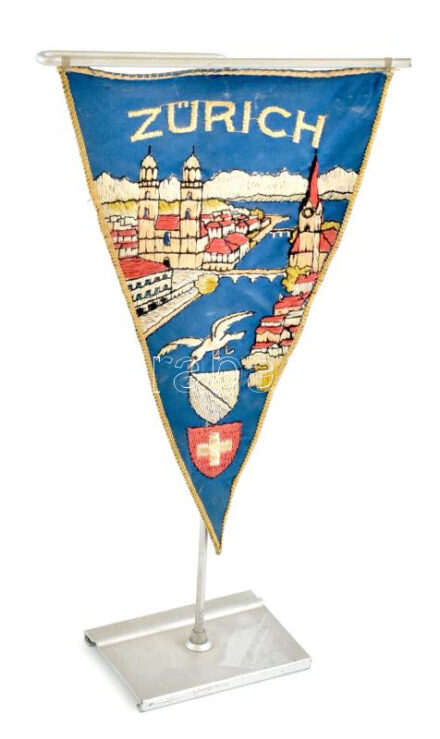 Zürich zászlaja, asztali zászló, m: 26 cm