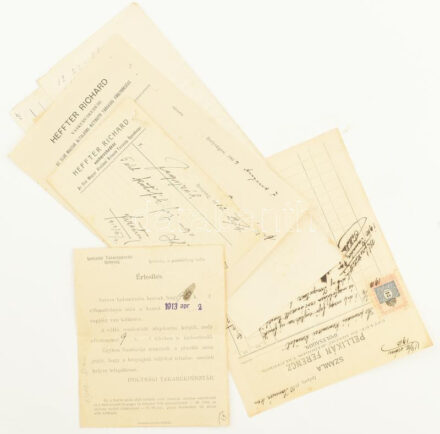 cca 1910-1915 Vegyes számla tétel (Pellikán Ferenc Ipolyság, Berczeller Márton Ipolyság, Büchler Márk, stb.)