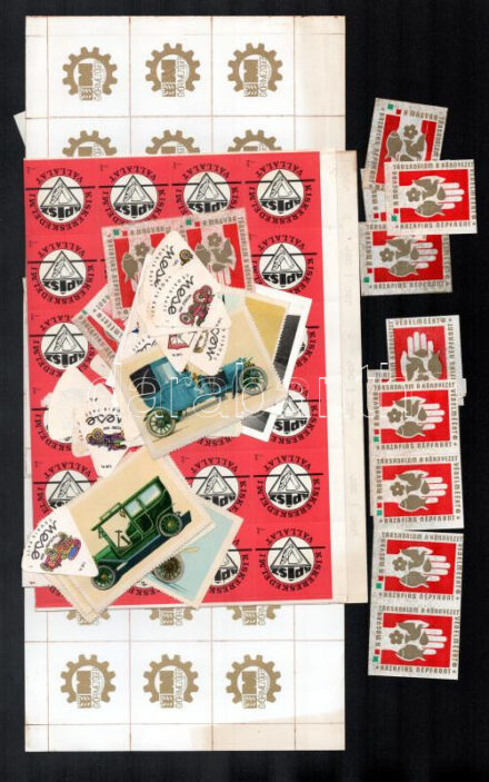 Levélzáró tétel, főleg modern öntapadós levélzárók, hozzá régebbi levélzárók, címkék, legalább 200 db