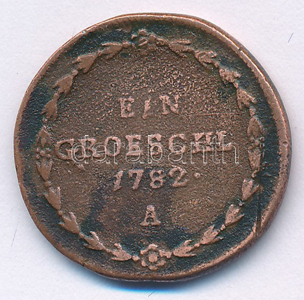 Csehország / Történelmi tartomány 1782A 1gr Cu, Bécs T:F ü. Bohemia 1782A 1 Gröschl Cu, Vienna C:F ding Krause KM#818 - Image 2