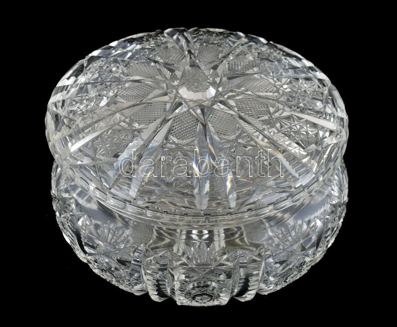 Ólomkristály bonbonier, minimális csorbákkal, d: 12 cm
