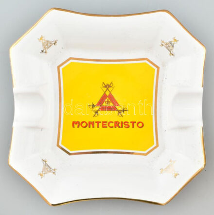 Habana Montecristo fajansz szivarozó tál, hibátlan, sz: 17,5 cm