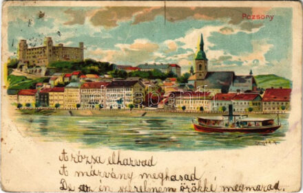 1900 Pozsony, Pressburg, Bratislava; vár / castle. Kunstanstalt Kosmos litho s: Geiger R. (Rb)