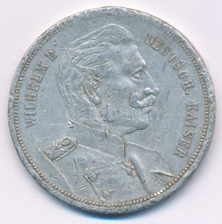 Német Birodalom 1888. 'II. Vilmos / III. Frigyes' Al emlékérem (39mm) T:F ph. German Empire 1888. 'Wilhelm II / Friedrich III' Al medallion (39mm) C:F edge errors