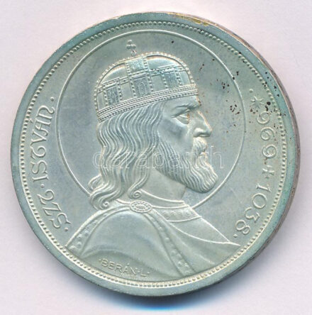 1938. 5P Ag 'Szent István' T:AU patina, kis ph Adamo P8.1
