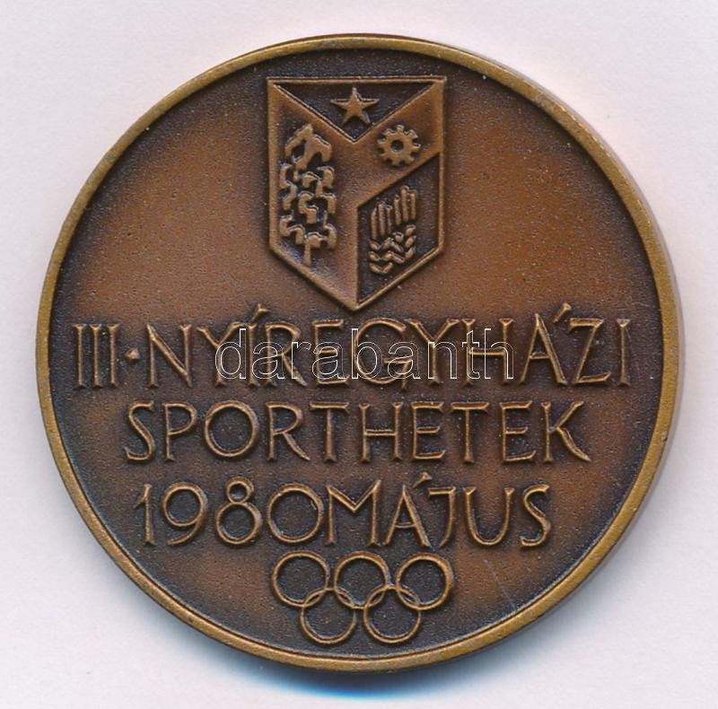Tóth Sándor (1933-2019) 1980. 'Nyíregyházi Sporthetek 1980 május' kétoldalas bronz emlékérem (42,5mm) T:AU
