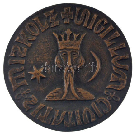 Varga Miklós (1928-) 1965. '600 éves Miskolc 1365-1965' bronz emlékérem (90mm) T:AU