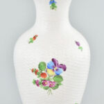 Antik Herendi / Óherendi virágmintás váza, kopással, m: 24,5 cm - Image 3