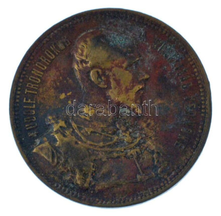 1885. 'Az 1885-ös Budapesti Országos Kiállítás emlékérme / Rudolf trónörökös a kiállítás védnöke' fém emlékérem, 'Knopp és Steiner Budapesten' gyártói jelzéssel (38mm) T:VF patina, ph