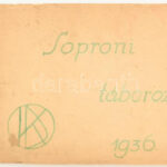 1936 Lány cserkészcsapat soproni táborozása, csoportképek, városképek, albumba ragasztva, 6×6 és 6,5×9 cm közötti méretekben