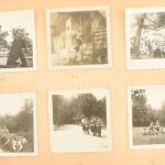 1936 Lány cserkészcsapat soproni táborozása, csoportképek, városképek, albumba ragasztva, 6×6 és 6,5×9 cm közötti méretekben - Image 3