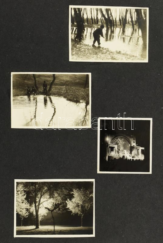 Náray Károly szegedi amatőr fotóművész fotógyűjteménye, részben feliratozott önálló művészfotók, részben kartonra kasírozva, részben albumlapokra ragasztva, 8×10 és 24×18 cm közötti méretekben - Image 3