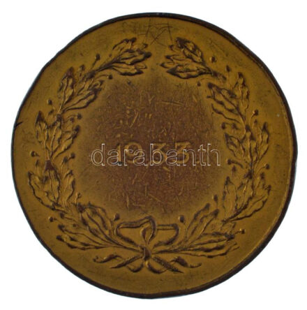 1933. 'Gábor Áron Polgári Lövész Egyesület Budapest' aranyozott bronz emlékérem (39mm) T:XF,VF ph