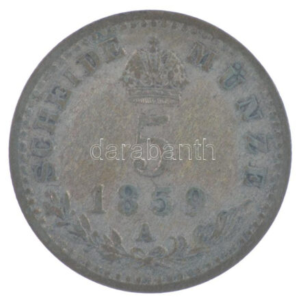 Ausztria 1859A 5kr Ag 'Ferenc József' T:F patina Austria 1859A 5 Kreuzer Ag 'Franz Joseph' C:F patina Krause KM#2197