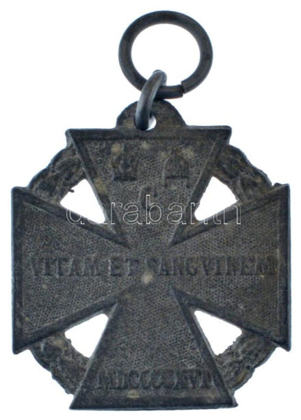 1916. 'Károly-csapatkereszt' Zn kitüntetés mellszalag nélkül T:XF,VF oxidáció Hungary 1916. 'Charles Troop Cross' Zn decoration without ribbon C:XF,VF oxidation NMK 295.