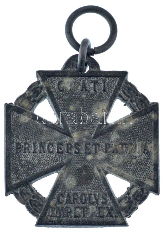 1916. 'Károly-csapatkereszt' Zn kitüntetés mellszalag nélkül T:XF,VF oxidáció Hungary 1916. 'Charles Troop Cross' Zn decoration without ribbon C:XF,VF oxidation NMK 295. - Image 2