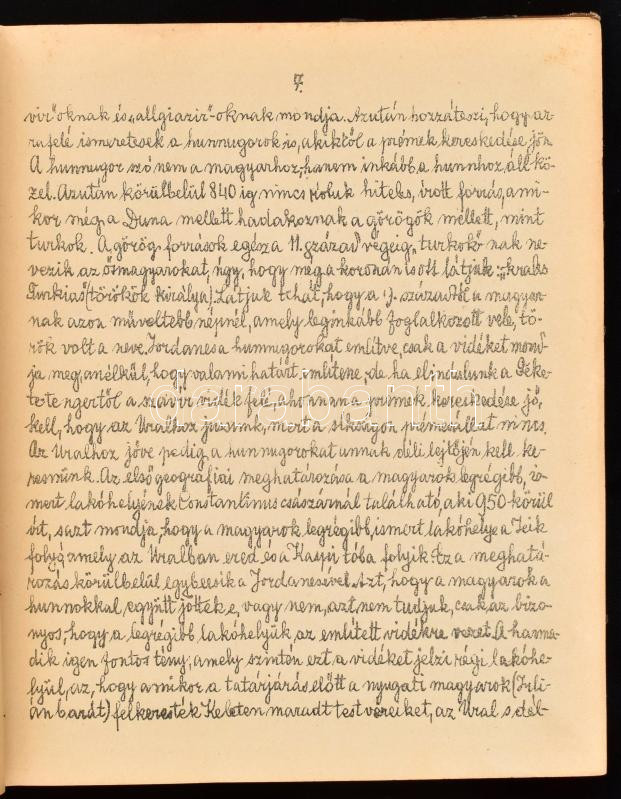 Magyarország története az Árpádok és Anjouk korában. Marczali Henrik (1856-1940) egyetemi tanár előadásai után. Stencilezéssel sokszorosított kézirat. Félvászon-kötésben, kopottas borítóval, 474 p. - Image 2