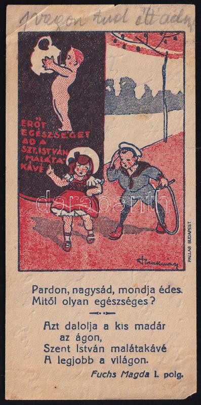 Szent István malátakávé számolócédula