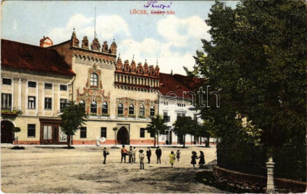 Lőcse, Levoca; Csáky ház. Singer-féle kiadása / house (ragasztónyomok / gluemarks)