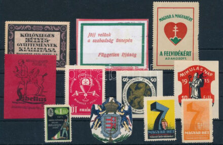 1914-1946 11 db régi magyar levélzáró, közte ritka is
