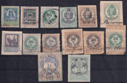 1898-1922 14 db klf. régi illetékbélyeg