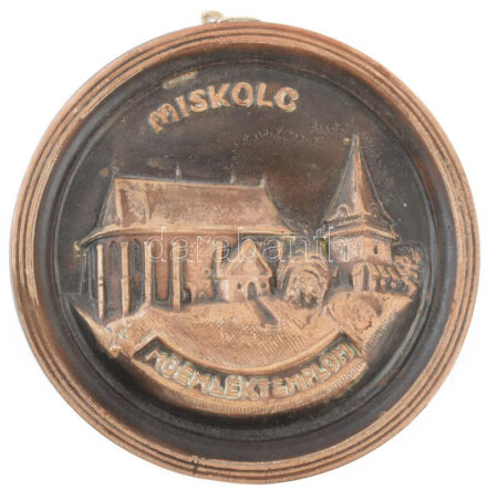 Balázs Árpád: Miskolci emlék, fali kerámia, jelzett, kopásokkal, d: 14 cm