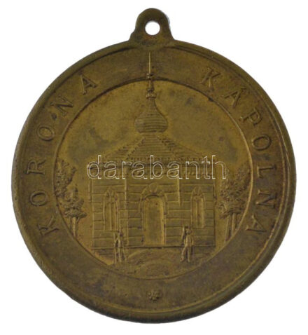 1887. 'Korona kápolna / Az Orsovai Magyar Dalkör zászlószentelési emlékérme - 1887. augustus 20.' Cu emlékmedál füllel (35mm) T:AU patina, kis ph
