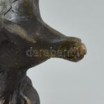Jelzés nélkül: Turul, festett bronz, márvány talapzattal, m: 22,5 cm, hibátlan - Image 4