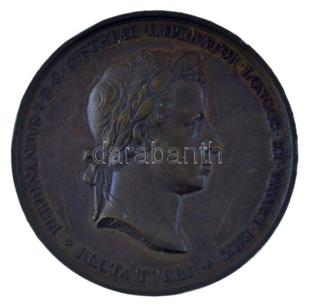Ausztria 1838. 'V. Ferdinánd megkoronázása' bronz koronázási emlékérem. Szign.: L. Manfredini F. (52mm) T:XF ph, karc Austria 1838. 'Coronation of Ferdinand V' bronze commemorative coronation medallion. Sign.: L. Manfredini F. (52mm) C:XF