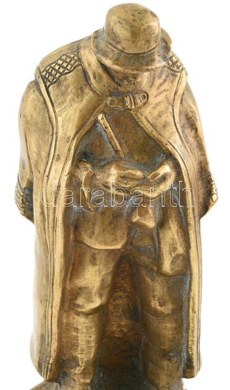 Szamosi Imre: Pipát tömő paraszt, bronz, márvány talapzaton, jelzéssel, hibátlan, m: 20,5 cm - Image 2