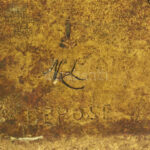 Szecessziós francia szalvétatartó, öntött bronz, polírozva, jelzéssel, m: 17 cm - Image 3