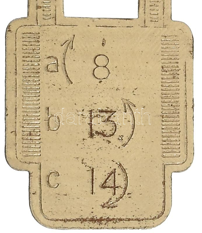 Retro német fém zár, számzáras, kódjával, kis kopással, m: 6.5 cm - Image 3