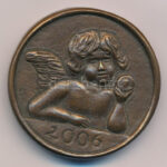 Horváth Sándor (1956- ) 2006. 'Békés Karácsonyt!' kétoldalas, öntött bronz emlékérem (50mm) T:AU,XF - Image 2