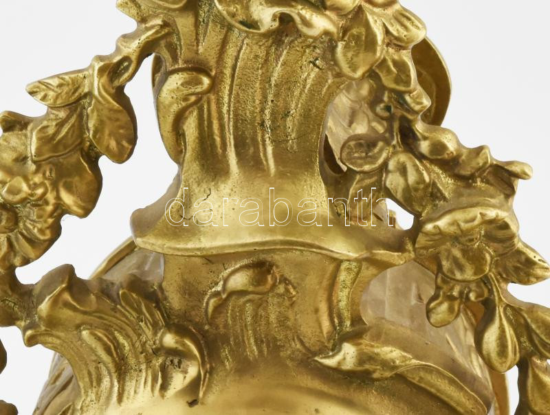 Bronz óratok, jelzés nélkül, öntött bronz, hibátlan, m: 37 cm - Image 2