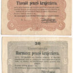 1849. 15kr + 30kr 'Kossuth bankó' T:F folt, az egyik hátoldalán kis anyaghiány Adamo G102, G103