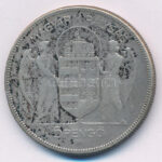 1930. 5P Ag 'Horthy jobbra' T:F patina Adamo P8 - Image 2