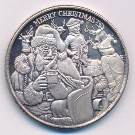 Amerikai Egyesült Államok DN 'Boldog Karácsonyt / Valaki különlegesnek' Ag emlékérem (31,58g/0.999/38mm) T:2 (eredetileg PP) USA ND 'Merry Christmas / For someone special' Ag commemorative coin (31,58g/0.999/38mm) C:XF (originally PP)