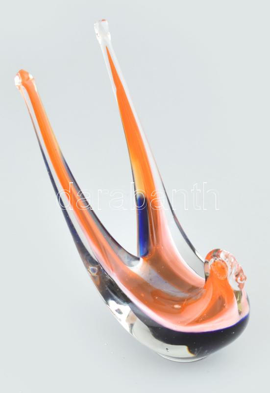 Murano üvegfecske, kopással, jelzés nélkül, m: 18 cm