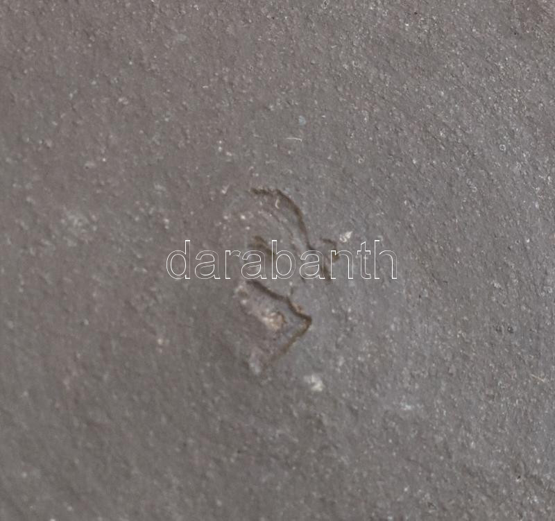 Magyar retro kerámia organikus gömbváza, jelzett, hibátlan, m: 14,5 cm - Image 2