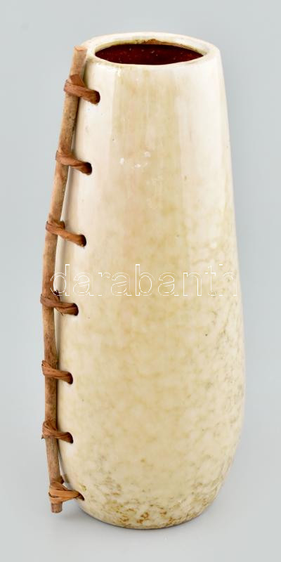 Magyar organikus szárazvirág váza, jelzés nélkül, hibátlan, m: 24 cm