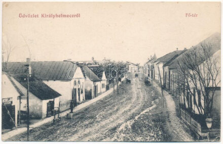 Királyhelmec, Helmec, Kralovsky Chlumec; Fő tér, Ungváry Ádám férfi szabó üzlete. Klein József kiadása / tailor shop (EB)