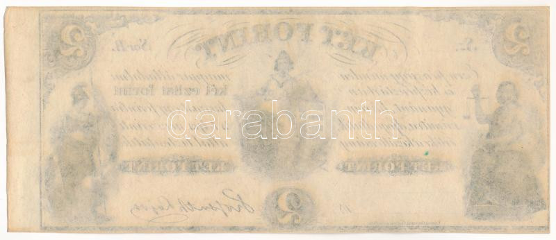 ~1852-1860. 2Ft 'Kossuth bankó', 'B' sorozat, kitöltetlen T:UNC,AU Hungary ~1852-1860. 2 Forint 'B' without date and serial number C:UNC,AU Adamo G123 - Image 2