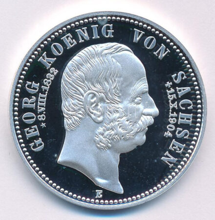 2006. A Német Államok / Szászország 1904E 5M 'György halála' érme jelzett utánverete T:PP 2006. The German States / Saxony 1904E 5 Mark 'Death of Georg' marked restrike C:PP