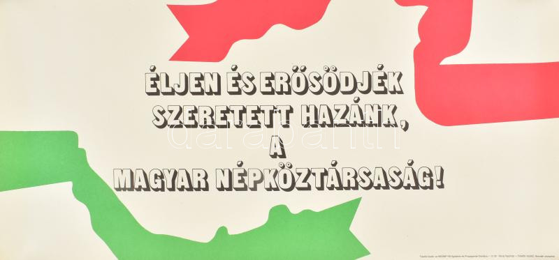 cca 1970 2 db MSZMP szocreál propaganda plakát, feltekerve, hibátlan, 67x32 - Image 2
